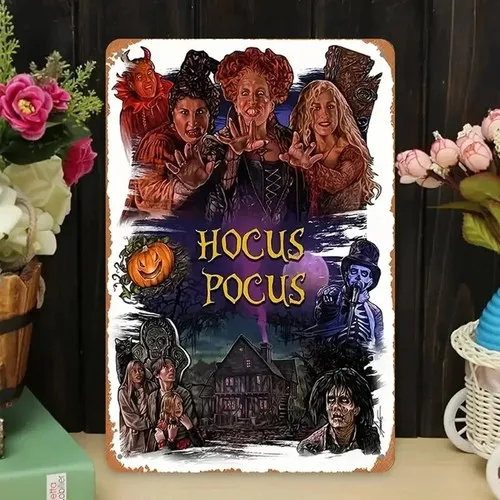 u1,Hocus Pocus Classic Movie Tin Sign Wall Art - High-Quality Metal  new