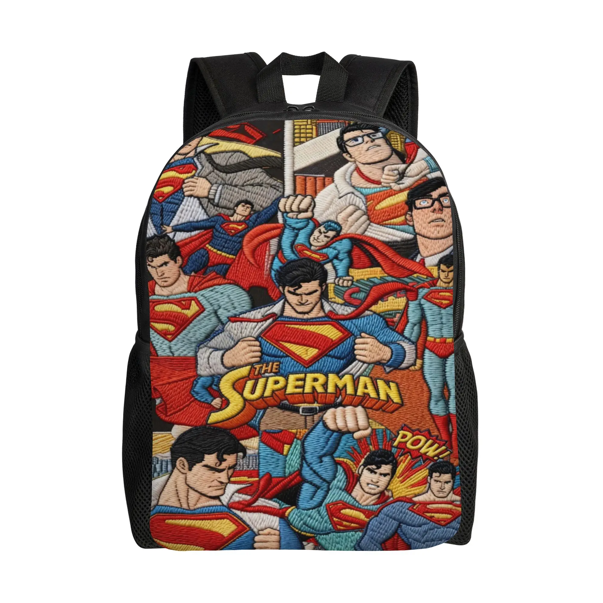 Handbag Back to school season Crowd Multi‑Version Superman Comic Collage  Portable Backpack