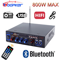 Woopker BT-309A Sound Bluetooth Amplifier Max Power 800W Channel 2.0 Subwoofer 12V/220V HIFI AUX FM TF for Home Car Digital Amp