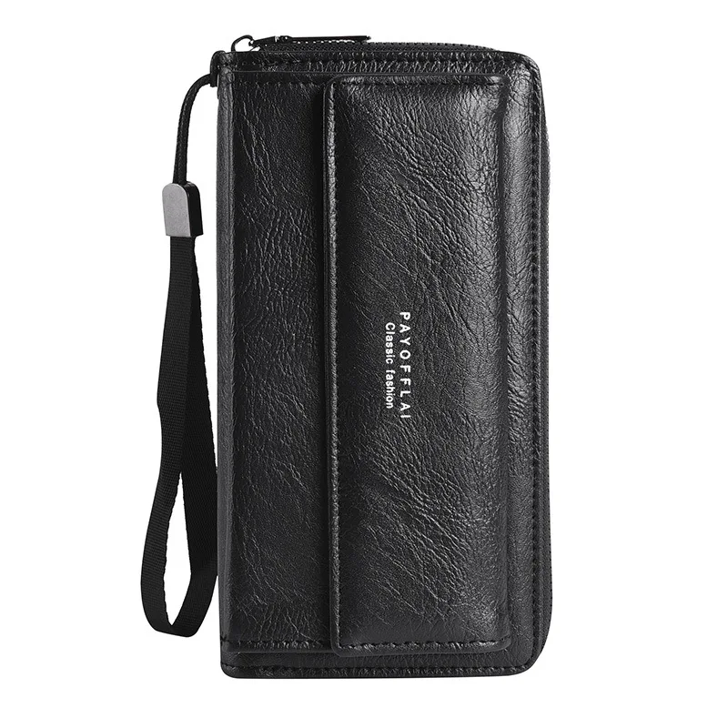 Men's Wallet New Large-capacity Clutch Bag Mobile Phone Change Bag PU Multi-card Position Casual Long Wallet