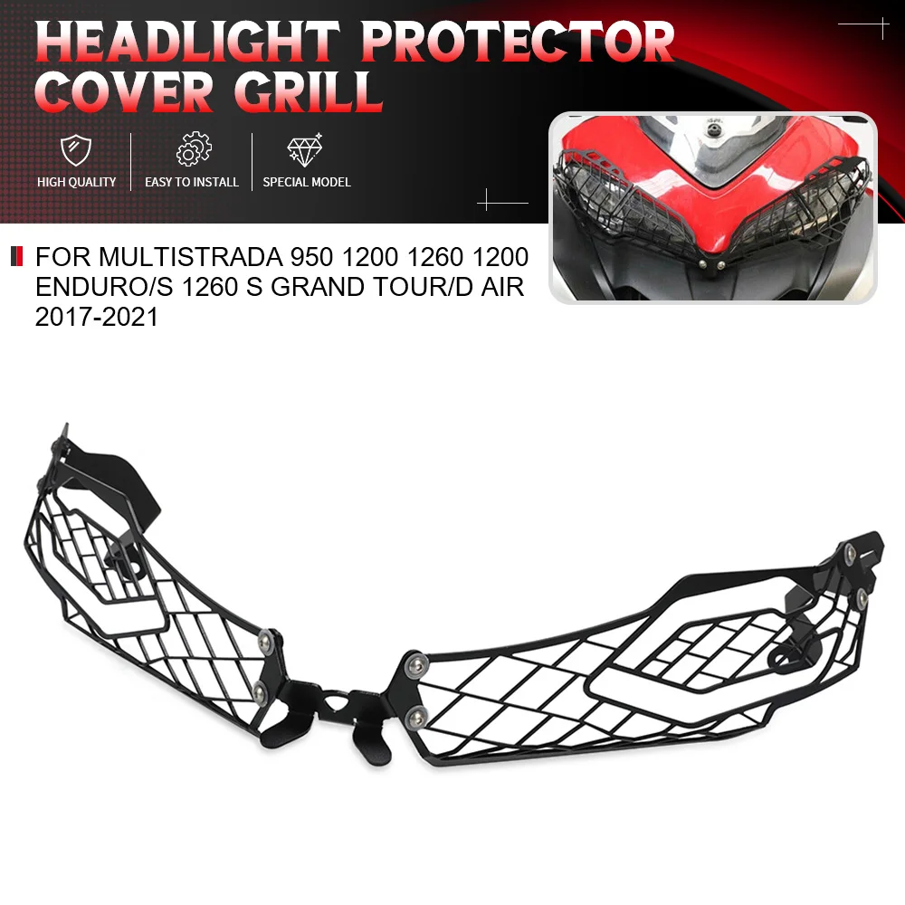 For Ducati MULTISTRADA 950 1200 1260 1200 ENDURO/S 1260 S GRAND TOUR/D AIR 2017-2021 Motorcycle Headlight Protector Cover Guard