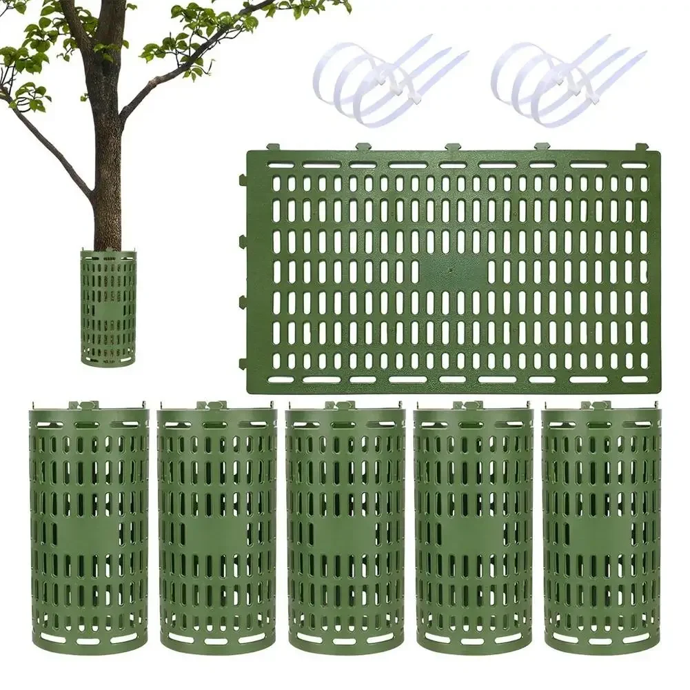 1Pcs Tree Trunk Protector Guard Adjustable Mesh Tree Bark Cover Plastic Sapling Protection Case For Garden Plants Yard