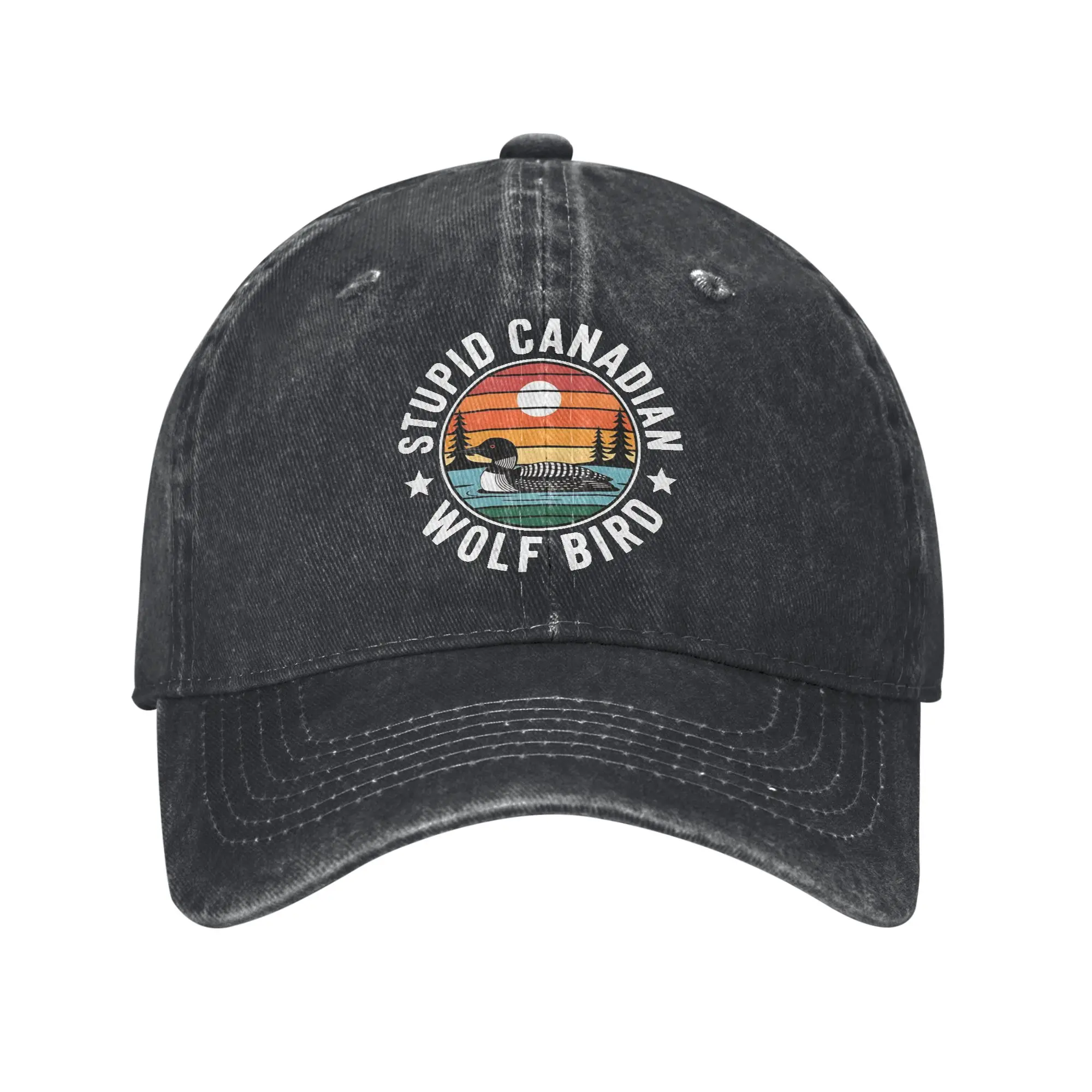 

Stupid Canadian Wolf Bird Funny Loon Baseball Cap Sun Outdoor Sport Dropshipping Hip Hop Hats Men Casual Design Baseball Caps
