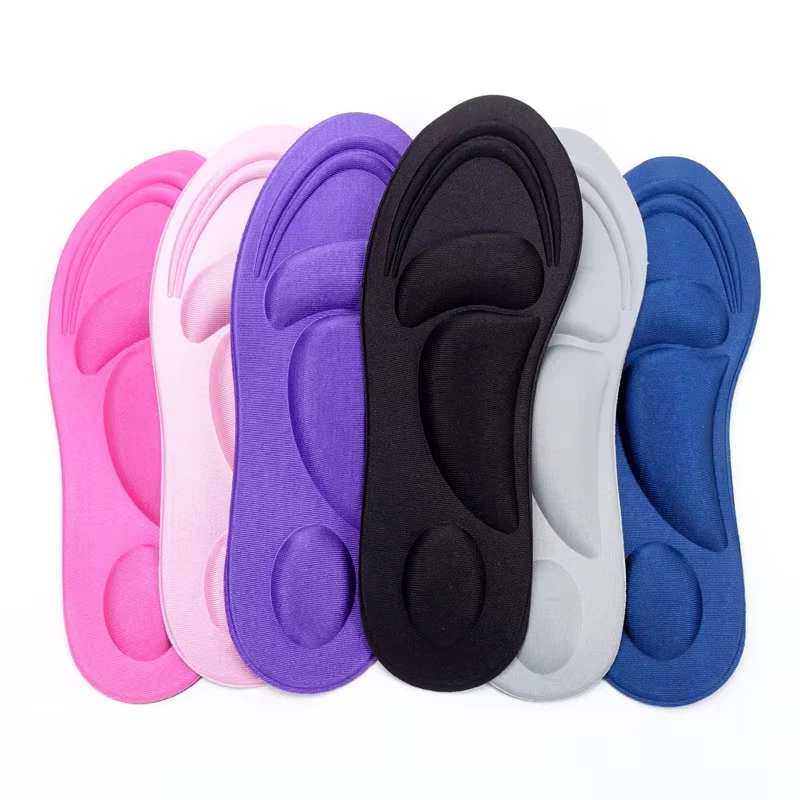 4D-Memory-Schaum-Einlegesohlen mit Fußgewölbestütze für Plantarfasziitis, Sport-Einlegesohlen, dämpfende, rutschfeste Sneaker-Einlegesohlen für Herren und Damen