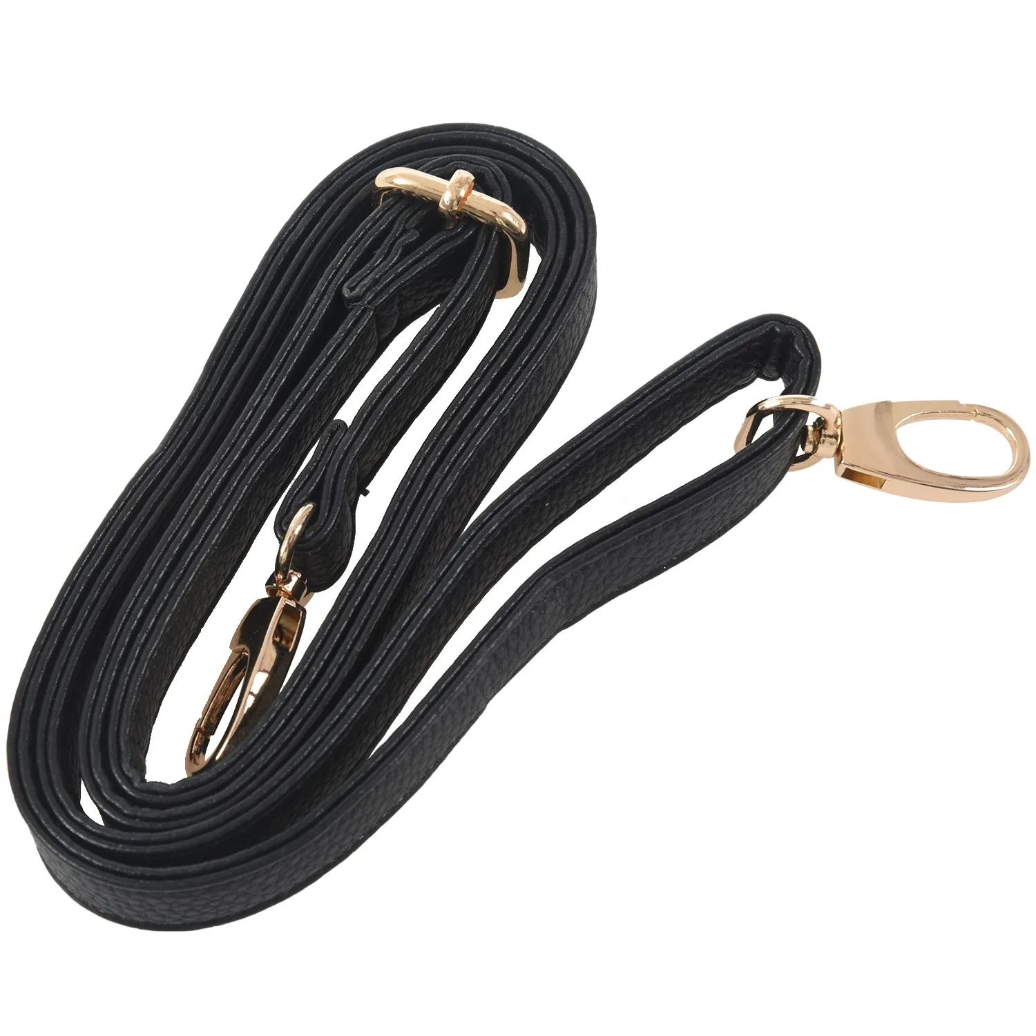 ABQR Sangle de sac messager réglable en cuir PU pour femme Noir