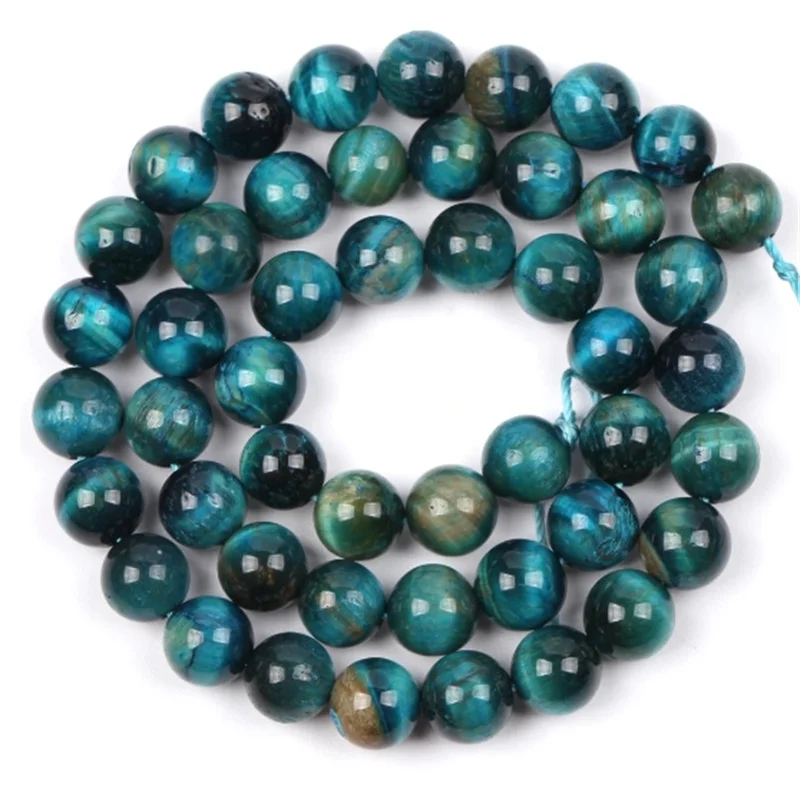 Natural Multicolor Blue Tiger Eye Stone Beads Round Loose Beads For Jewelry Making DIY Charm Bracelet Accessories