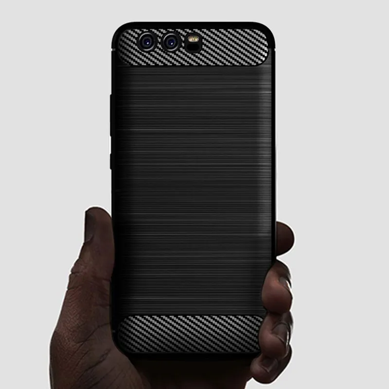 Brushed Texture Case For Huawei P10 Silicone Cases for p10 Huawey Luxury Carbon Fiber Soft TPU Phone Cover