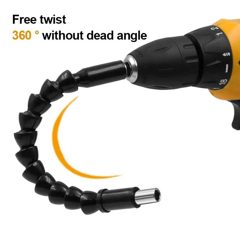 Electric Screwdriver Flexible Shaft Socket  Connecting  Multi-Angle Electric Drill Corner Device Hexagonal Handle Extension Rod