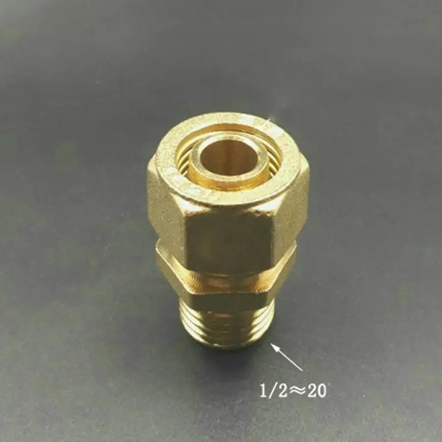 

DN15 1/2" BSP Male Fit 16/20mm ID/OD PEX-AL-PEX Tube Brass Pipe Fitting Coupling Connector Adapter