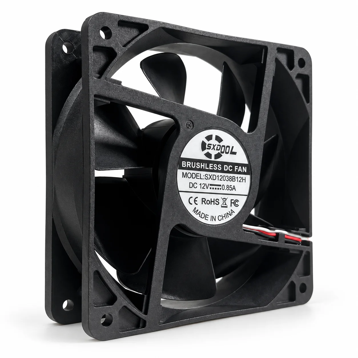 SXDOOL SXD12038B12H 12V DC Cooling Fan 120x120x38mm 3-Pin FG Dual Ball Bearing for Equipment