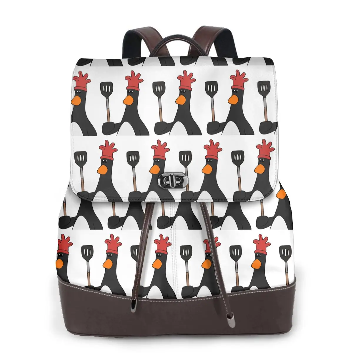 Feathers McGraw - Kitchen Spatula Women Soft Leather Backpack Large Capacity Multi Pockets Work Travel Ladies Casual Rucksack