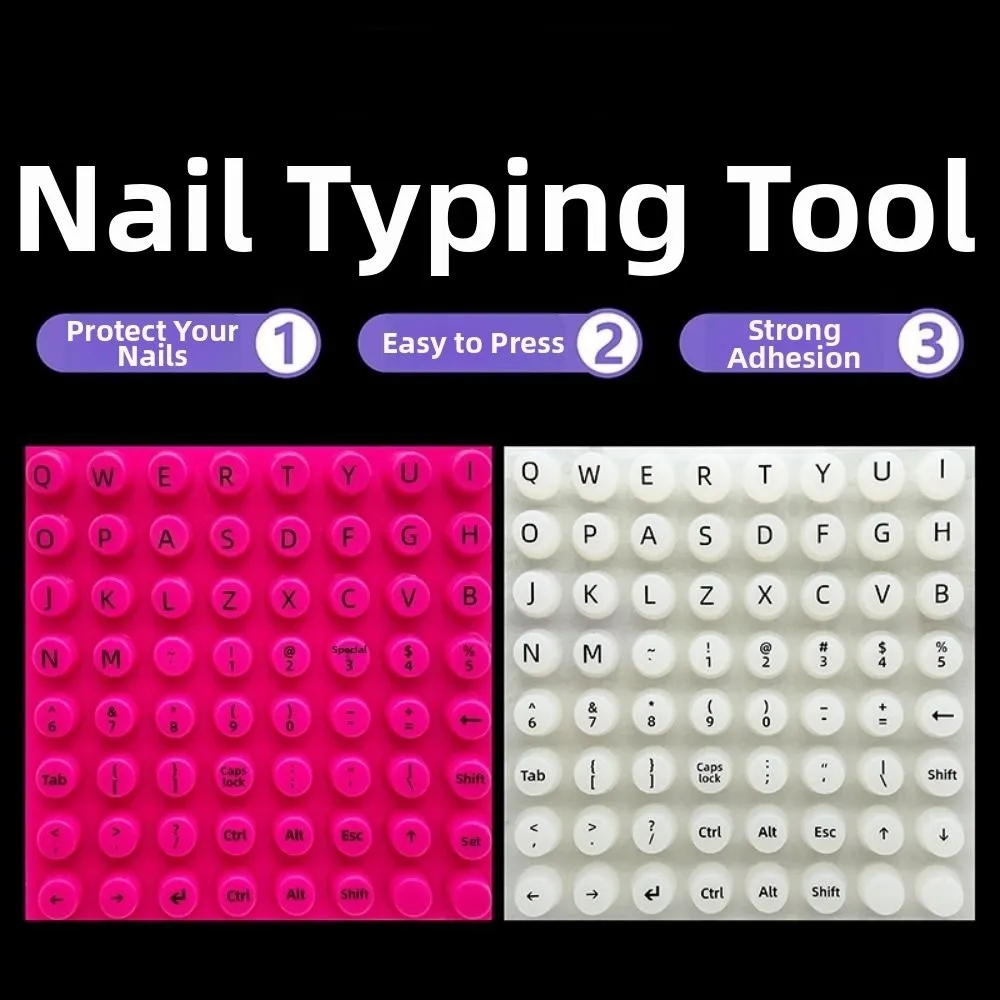 Ergonomic Design Nail Art Keyboard Raisers Silicone Dust Proof Keyboard Covers Scratch Proof 64 Keycaps Raised Keyboard Stickers