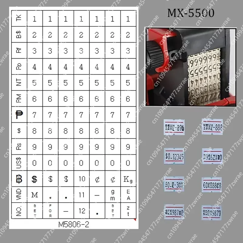 Supermarket Manual Labeling Machine Handheld Digital Price Gun Tagging System
