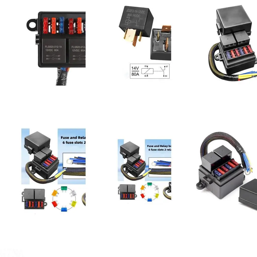G7NA High Capacity 80A 12V Multipurpose 2 Slot 6 Fuses Relays Box for Automotive Boats Marine Use with Easy Installation