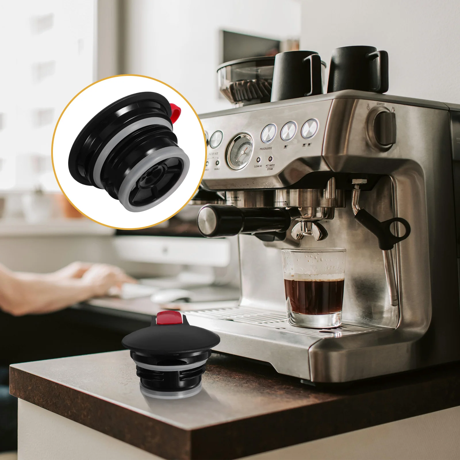 

Замена крышки чайника для кофе, пластиковая крышка кувшина для диспенсера для горячих напитков, изолированная крышка кофейника из полипропилена, универсальная посадка