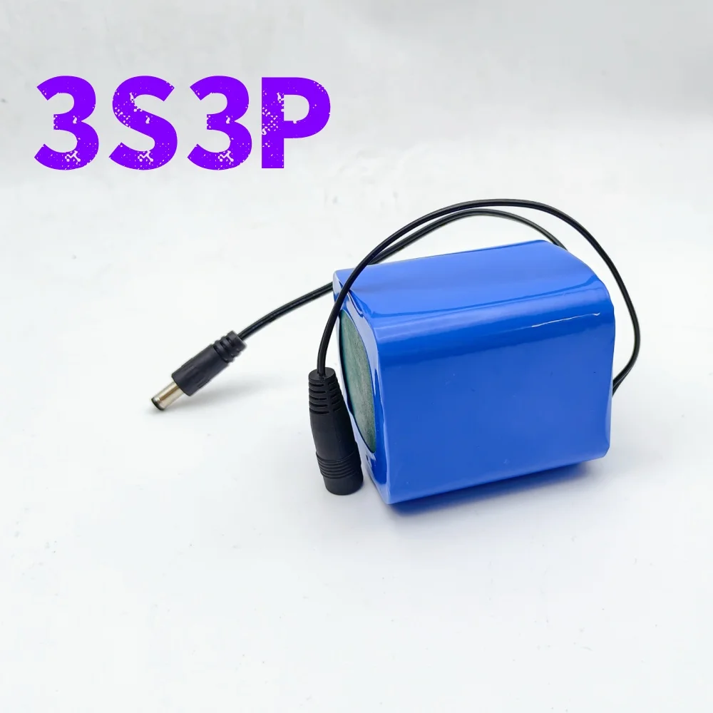 بطارية ليثيوم 12 فولت 18650 3S3P 8Ah لمصابيح زينون لوحة حماية مكبر الصوت ولوحات القيادة ومكبرات الصوت والشاشات والإلكترونيات وما إلى ذلك