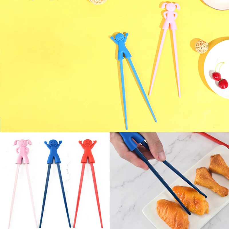 1 Pair Children Chopsticks Training Multicolor Learning Trainers Chinese Cute Cartoon Fun Kids Helper Tableware Dinner