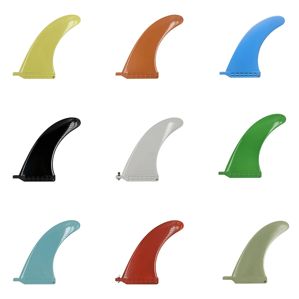 Plastic Single Fin, SUP Surfboard Paddleboard Central Fin 6.5-10 Inch Multiple Colors, Surfing Accessories