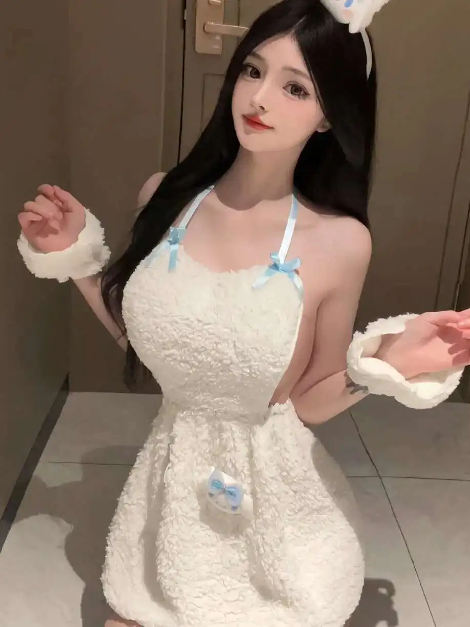 Nieuwe Sexy Lingerie Pure Desire Uniform Verleidelijk Pluche Bunny Meisje Jarretel Korte Slanke Jurk Elegante Mode Zoete Vrouwen HM06