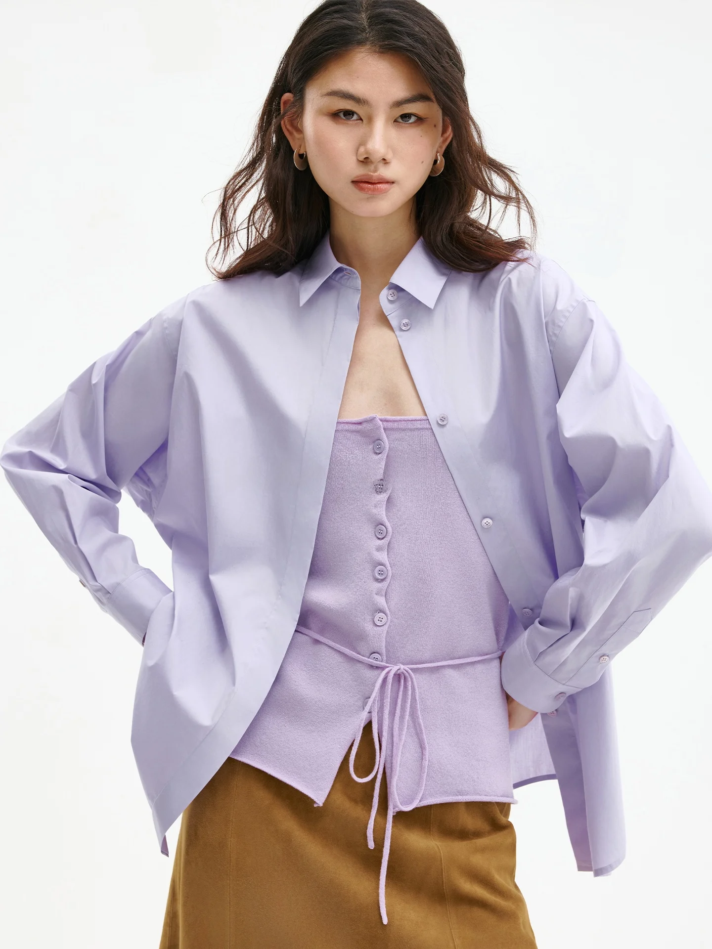 

Женская рубашка CHANDOOIVY из хлопка PIMA, облегающая, с эффектом похудения, из микрофибры высокой плотности, обработанной жидким аммиаком, свободного кроя, с длинным рукавом