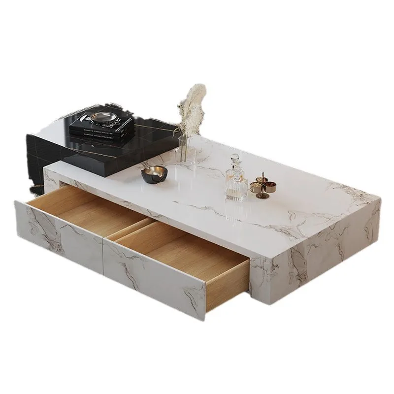 

каменная плита прямоугольная кофейная гостиная бытовая небольшая квартира дизайнер современная простая легкая роскошная продвинутая группа