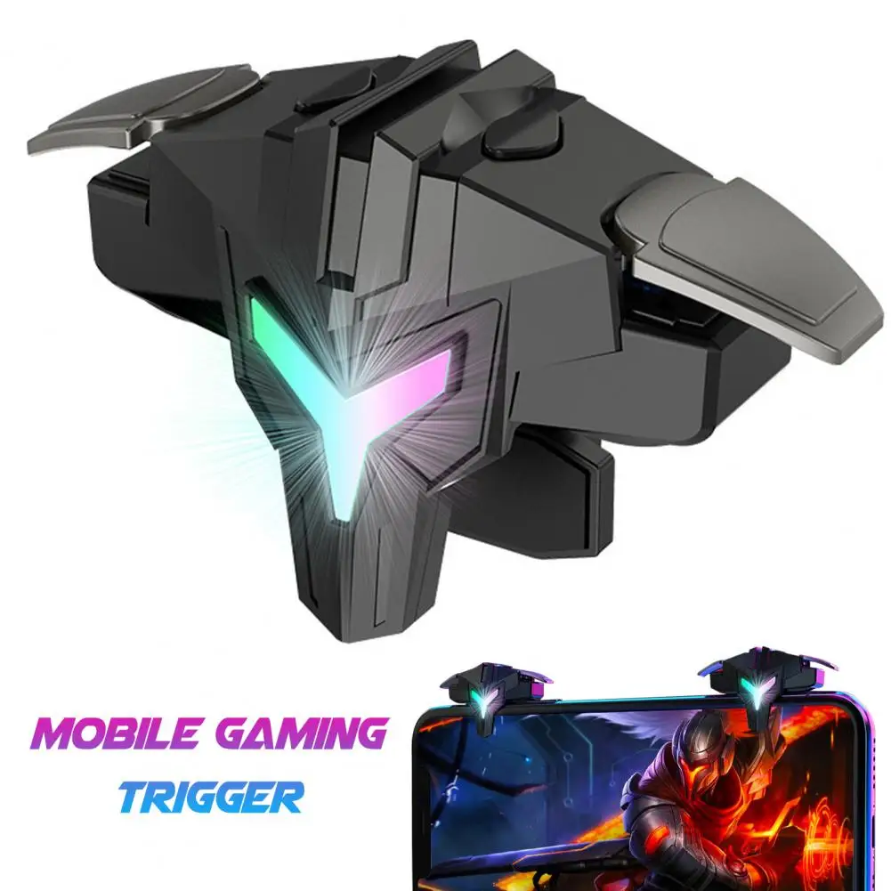 A1 Powerful Lightweight Shock-proof Compact Aim Shooting Game Controller Gamepad Pulse Key Button Game Handle RGB Lighting