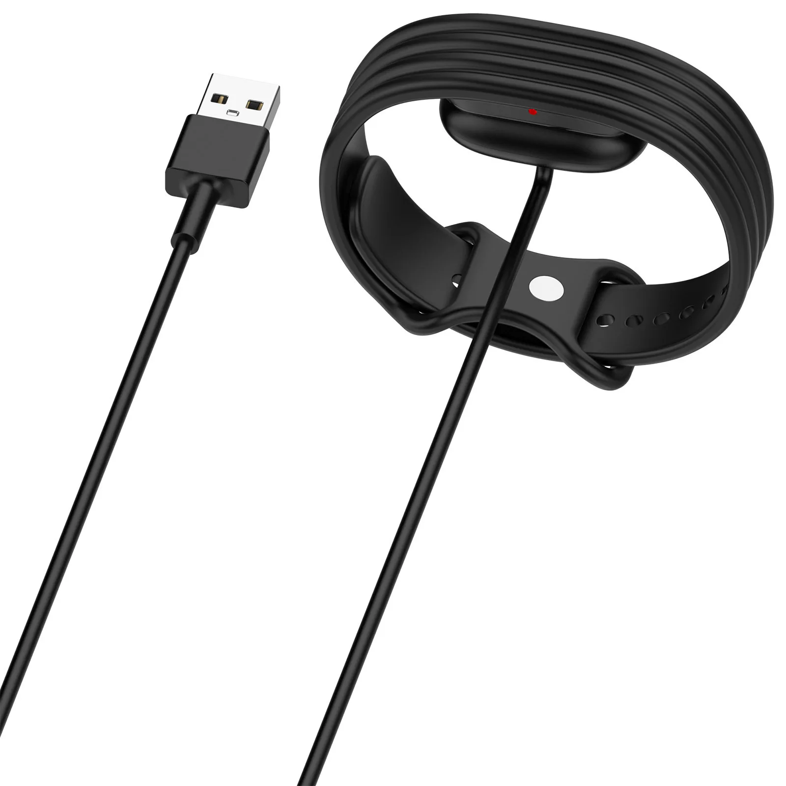 Magnetic Charger Dock for Fitbit Air Smart Band USB-A Type-C 1M ABS PVC Copper Core Fast Charge Cradle Portable Black White