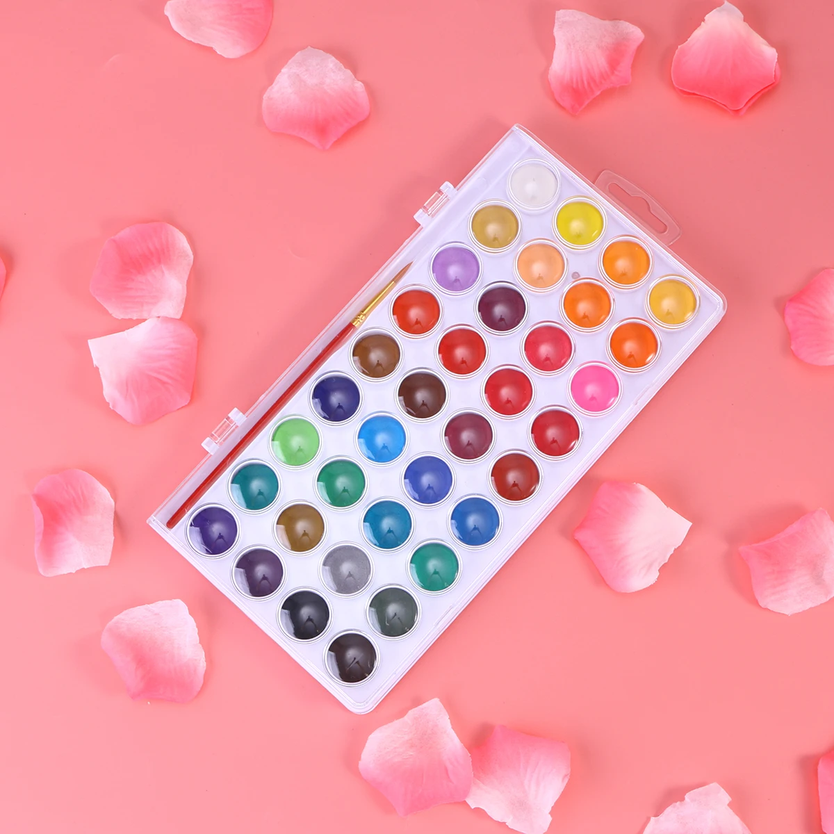 

Solid Watercolor Paints Vibrant Art Set Water Soluble Pigment Colors Kids Safe Easy Washable Art Crafts Supplies Students