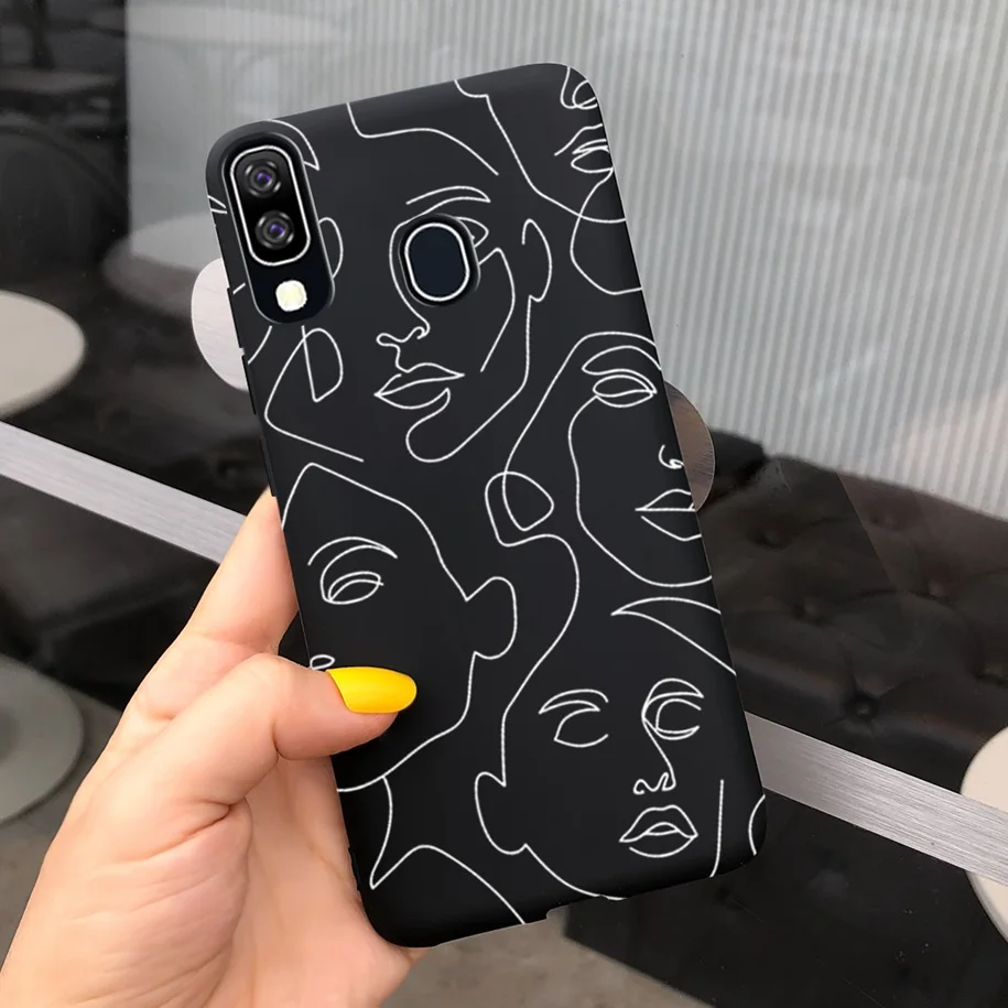 For Samsung A40 Case Luxury Lattice Art Painted Shockproof Bumper Soft Phone Cover For Samsung Galaxy A40 Funda A 40 A405F Coque