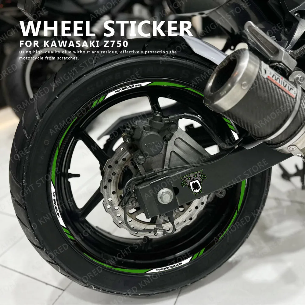 

Для Kawasaki Z750 17-дюймовая наклейка на ступицу колеса мотоцикла декоративная обода Водонепроницаемая Светоотражающая наклейка