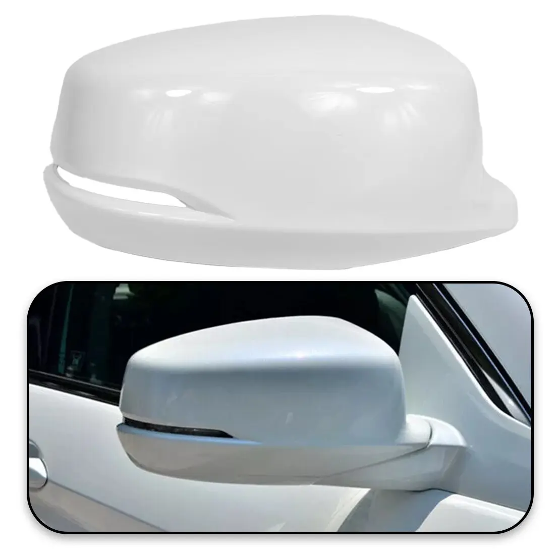Capa Branca de ABS para Espelho Retrovisor Lateral Direito com Slot para Luz de Sinalização, Compatível com Honda Accord 2014 2015 2016 2017