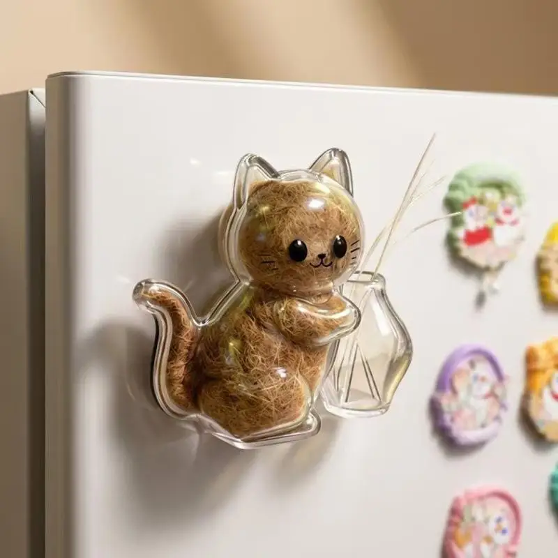 【MA】Transparent Cat Hair Storage Refrigerator Pet Fur Keepsake Capsule DIY Souvenirs Cat Whiskers Collector Fridge Magnet