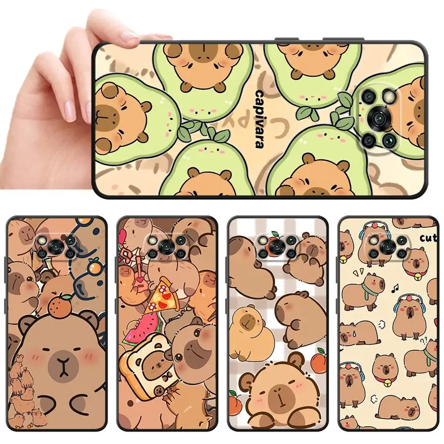 Funda para Xiaomi Poco F8 C50 M5 F1 C75 C61 F3 C71 M3 M4 M7 Pro X3 X4 X5 X7 Pro, Carcasa para Teléfono con Diseño de Capibara Colorido