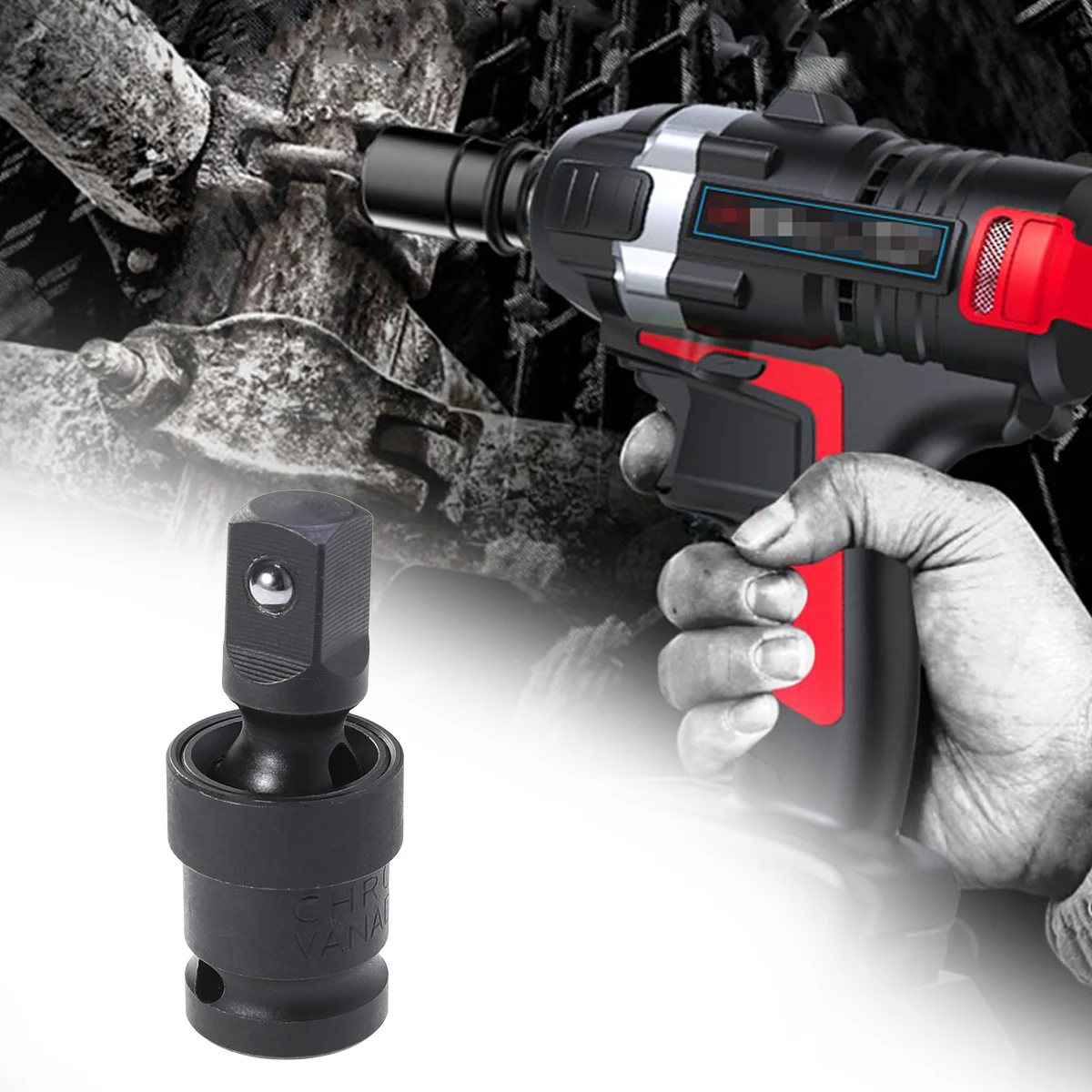 

Socket Wrench Set Connectors Automotive Repair Universal Joint Adapters Full Ends Strong Vanadium Steel