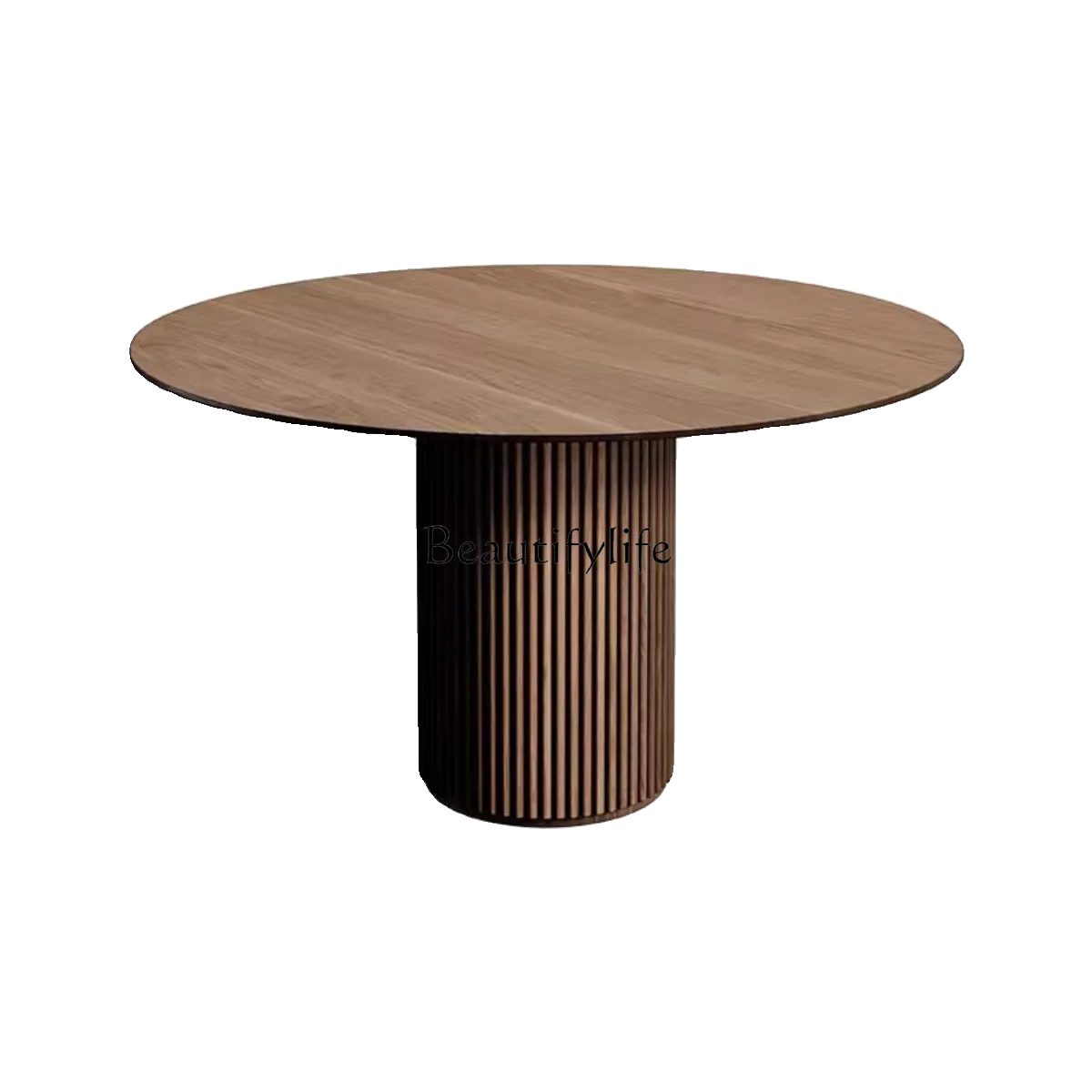 

Italian Minimalist Retro Solid Wood round Table Modern North America Black Walnut Wood Table