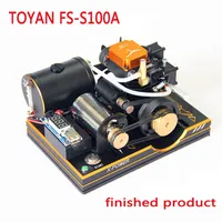 TOYAN FS-S100A Mini 4-Stroke Engine Model 12V Gasoline Methanol DC Generator with USB Phone Charger Digital Display Engine Toys