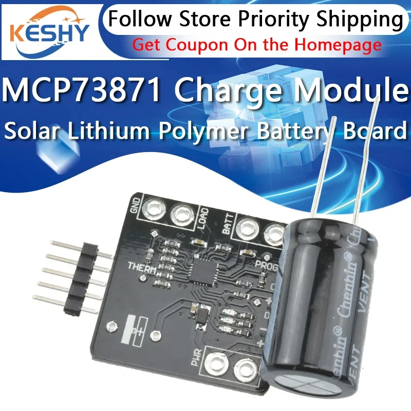 MCP73871 Solar Lithium Battery Charging Module DC 5V Lithium-Ion Lithium Polymer Battery Charger Board Power Bank - Image 6