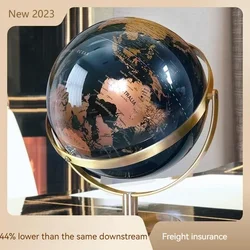 14/20/23cm Black Gold Rotating Globe British Home Office Decoration European Style Creative Handicraft Decoration Globe