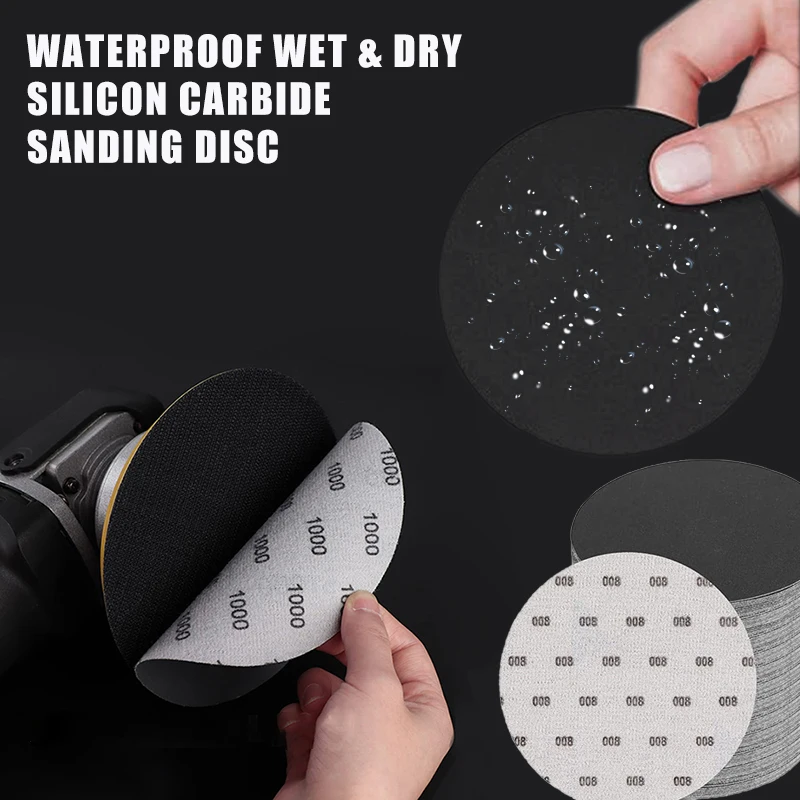 

20 шт. 6-дюймовые 150-миллиметровые шлифовальные диски для влажной и сухой наждачной бумаги с крючками и петлями, зернистость от 60 до 10000 для отделки дерева, полировки автомобиля