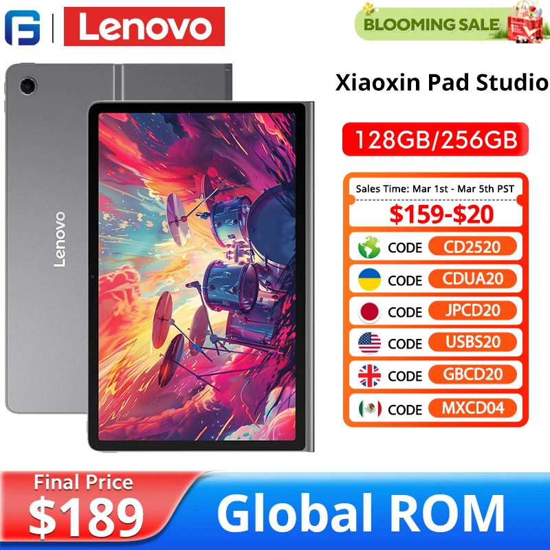 Global ROM Lenovo Xiaoxin Pad Studio 11.5 Inch Tablet MTK Helio G99 128GB 256GB 8600mAh 45W Charging WIFI