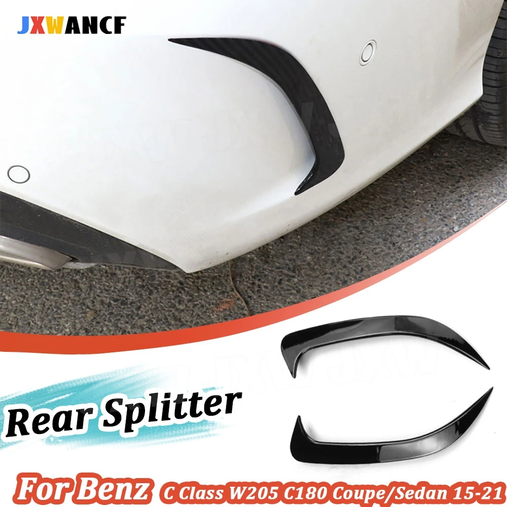 

JXWANCF ABS плавники заднего бампера боковое крыло Canard Splitter для Benz C Class W205 C180 C200 C300 C63 AMG Coupe/Sedan 2015-2021