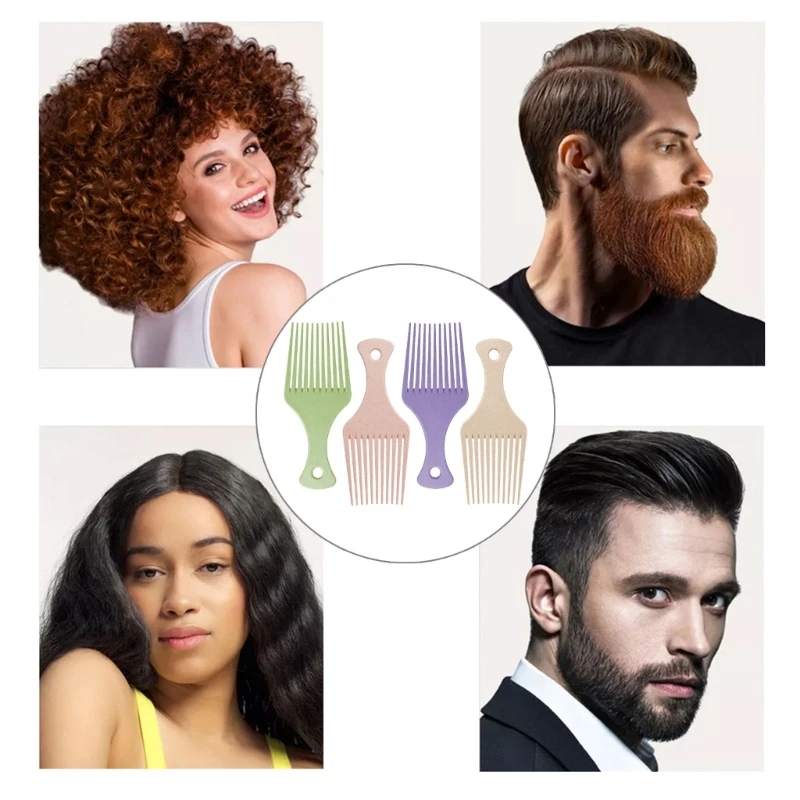 Styling Afro Comb With Wide Teeth Professional Hairdressing Anti Static For Smooth Grooming Curved Handle Drop Shipping