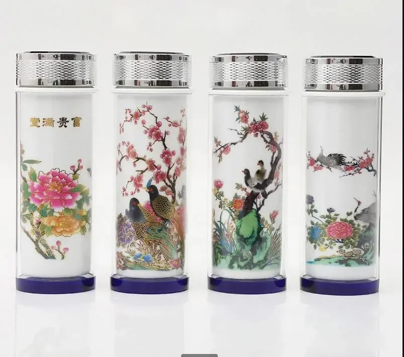 ceramic color-changing Vacuum Flasks mug,Double liner tea cup fashionable Drinkware Chinese business