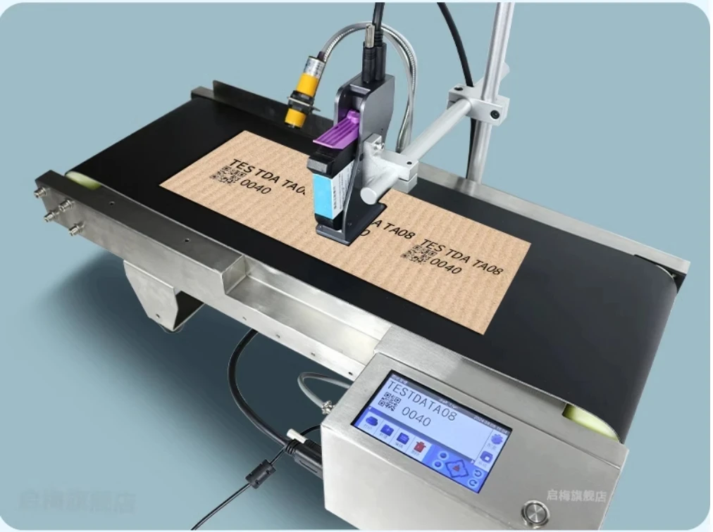 

SP130 Automatic Batch Code Printing Equipment with Conveyor Belt for Plastic Bottle Snack Packaging Bag Label Skin Care Products