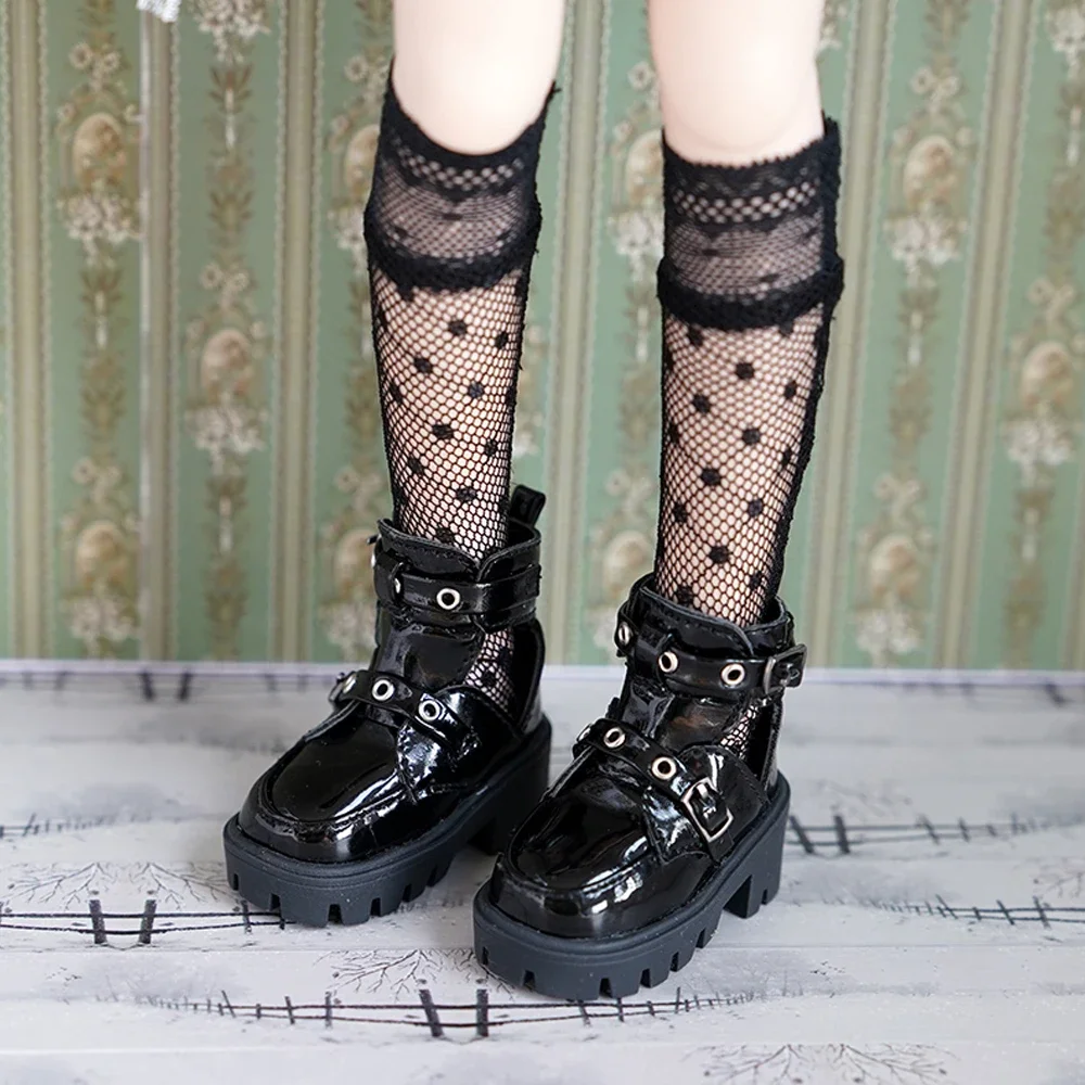 （Customize 30 Days） 1/4 1/6 gl yosd Doll MSD DD BJD/SD doll shoes black thick soled short boots 1pair