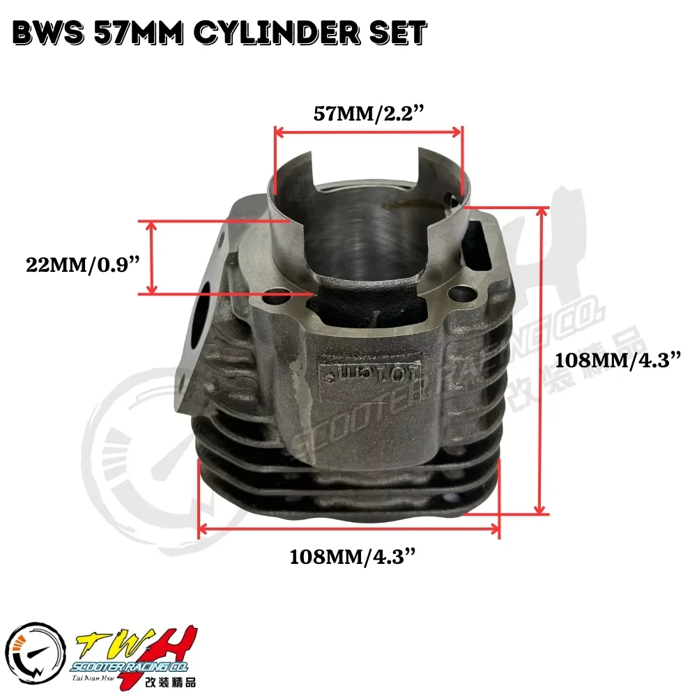 TWH BWS100 ZUMA Taiwan Made Racing Motorcycle 4VP CYLINDER SET 14PIN 57MM for YAMAHA