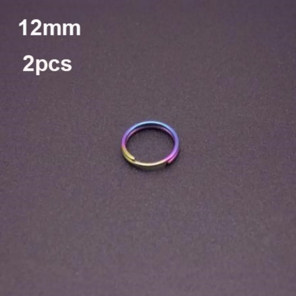 2pcs 10/12/14/18/20/25/28/30/32/35mm Titanium Alloy EDC Key Chain Portable Multisizes Key Ring Circle Clip
