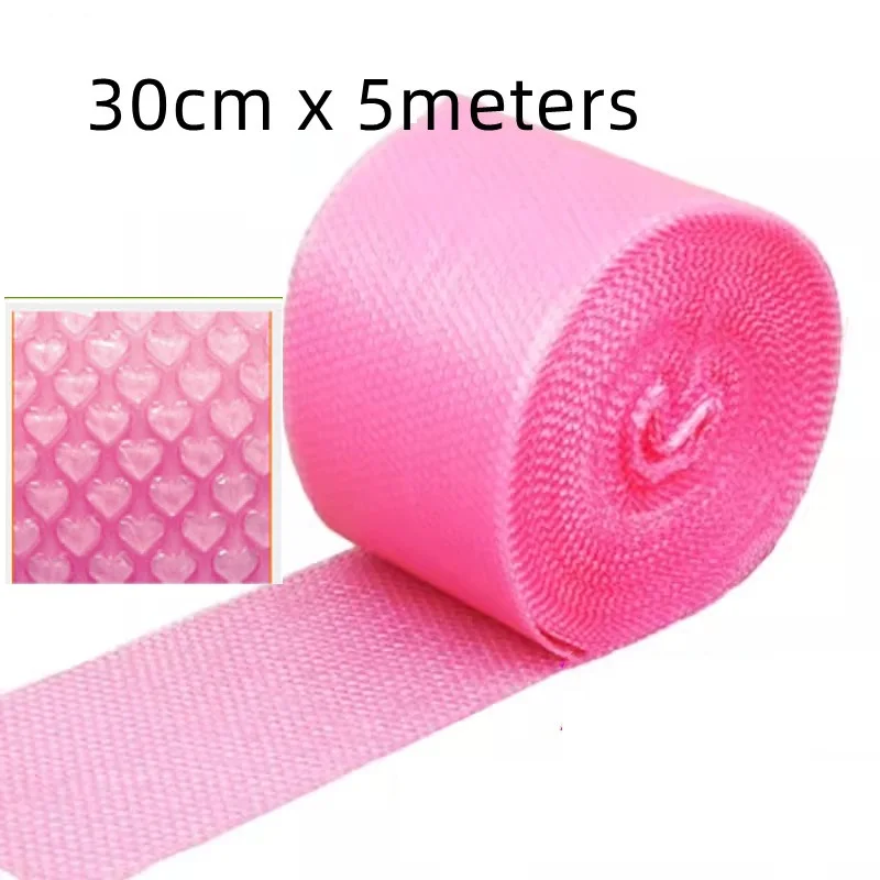 30 cm x 5 mètres mignon bulle Mailers pour cadeau petite entreprise boîte-cadeau antichoc emballage emballage Pack amour coeur Film Rose rouge couleur