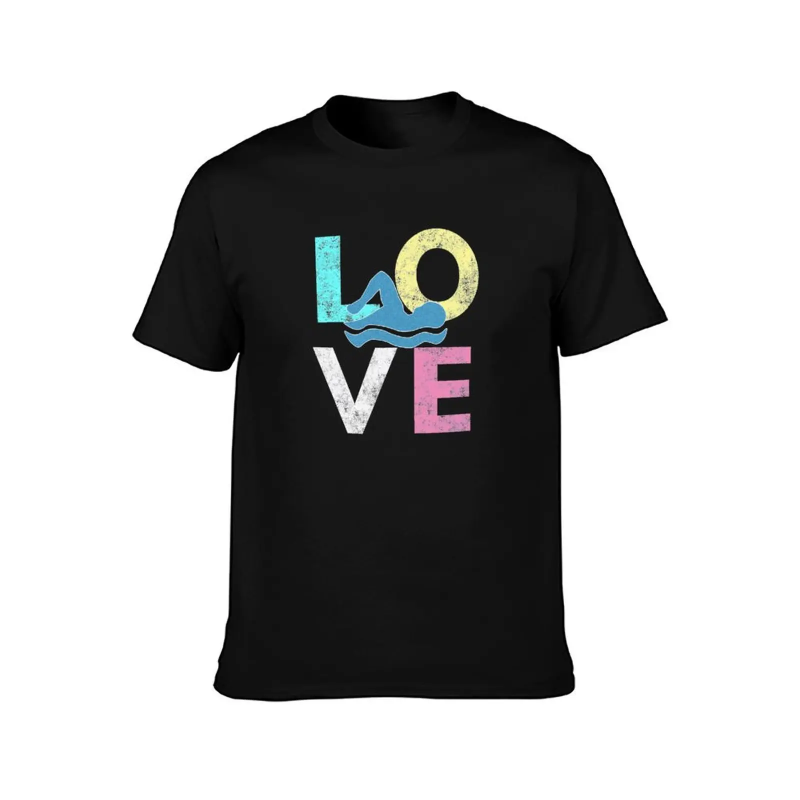 I LOVE to Swim Great Swimmers Gift for All Swim Lovers T-Shirt, Summer Casual Cotton Tee, Oversized Streetwear Tops, 100% Cotton