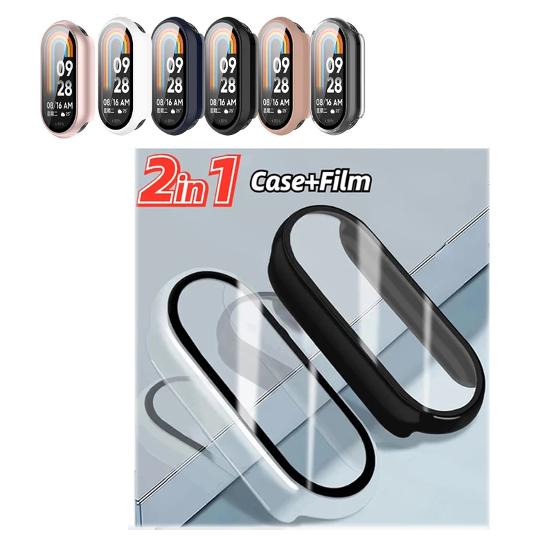 Стекло + чехол, жесткий чехол из закаленного стекла, защитная пленка для экрана для Xiaomi Smart Band 10/Miband 10 NFC